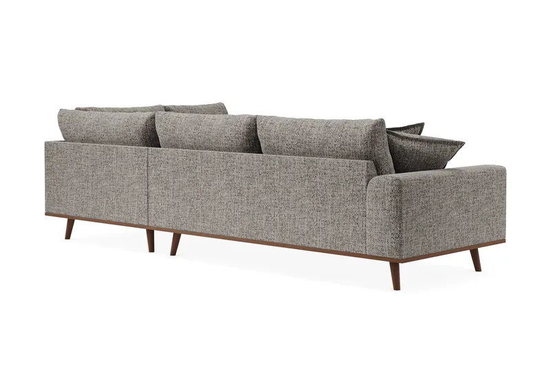 Copenhagen Premium 4-seters Høyrevendt L-formet Dyp Sjeselongsofa i Chenille - Grå - Møbler - Sofaer - Sofa med chaiselong