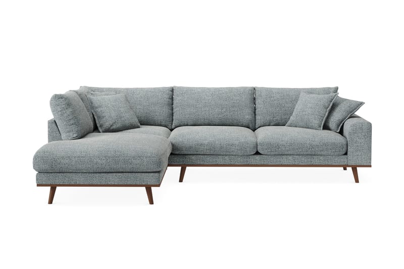 Copenhagen Premium 4-seters Venstrevendt L-formet Dyp Sjeselongsofa i Chenille - Grå/blå - Møbler - Sofaer - Sofa med chaiselong