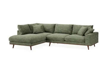 Copenhagen Premium 4-seters Venstrevendt L-formet Dyp Sjeselongsofa i Chenille - Grønn - Møbler - Sofaer - Sofa med chaiselong