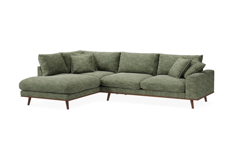 Copenhagen Premium 4-seters Venstrevendt L-formet Dyp Sjeselongsofa i Chenille - Grønn - Møbler - Sofaer - Sofa med chaiselong