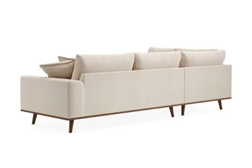 Copenhagen Premium 4-seters Venstrevendt L-formet Dyp Sjeselongsofa i Chenille - Lys beige - Møbler - Sofaer - Sofa med chaiselong