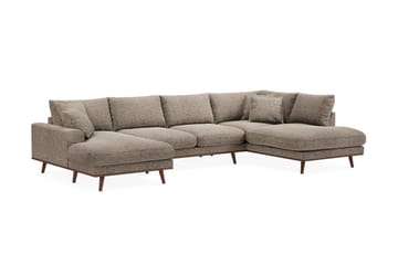 Copenhagen Premium højrevendt 5-personers dyb U-formet sofa med divan og chaiselong i chenille - Brun - Møbler - Sofaer - U Sofa