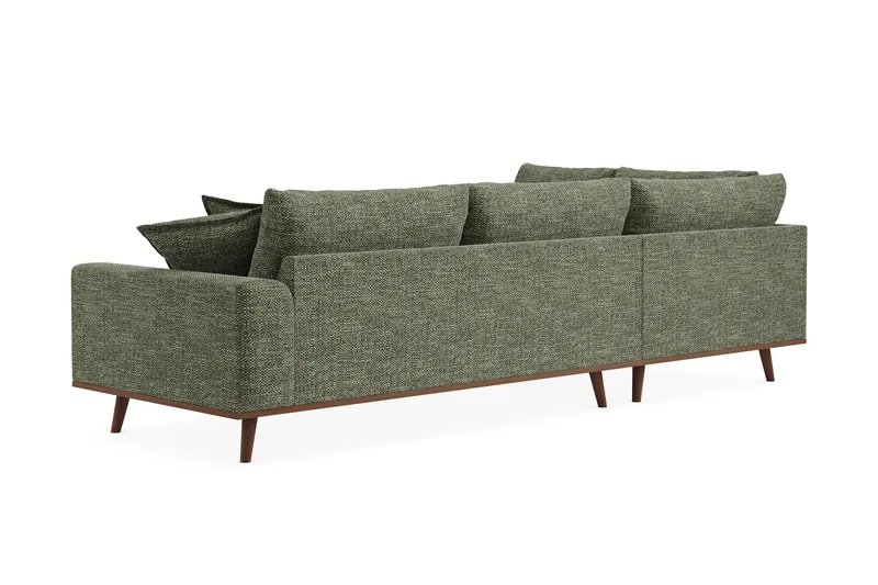 Copenhagen Premium 4-seters Venstrevendt L-formet Dyp Sjeselongsofa i Chenille - Grønn - Møbler - Sofaer - Sofa med chaiselong