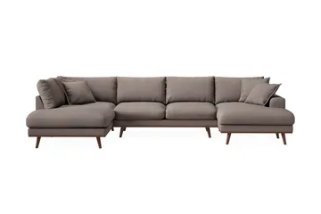 Copenhagen Premium 5-seters Venstrevendt U-formet Dyp Sofa med Divan og Sjeselong i Stof
