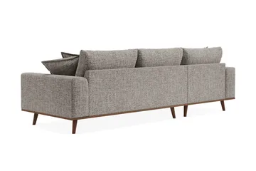 Copenhagen Premium 4-seters Venstrevendt L-formet Dyp Divansofa i Chenille - Grå - Møbler - Sofaer - Sofa med chaiselong
