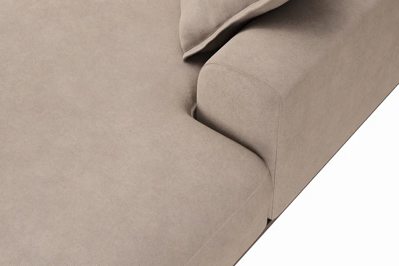 Copenhagen Premium 5-seters Venstrevendt U-formet Dyp Sofa med Divan og Sjeselong i Stof - Lysebrun - Møbler - Sofaer - U Sofa