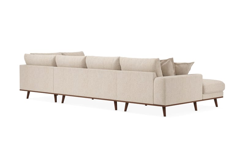 Copenhagen Premium 5-seters Høyrevendt U-formet Dyp Sofa med Divan og Sjeselong i Chenille - Beige - Møbler - Sofaer - U Sofa