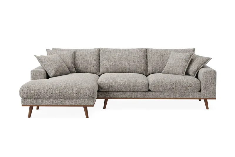 Copenhagen Premium 4-seters Venstrevendt L-formet Dyp Divansofa i Chenille - Grå - Møbler - Sofaer - Sofa med chaiselong