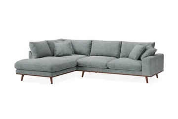 Copenhagen Premium 4-seters Venstrevendt L-formet Dyp Sjeselongsofa i Chenille - Grå/blå - Møbler - Sofaer - Sofa med chaiselong