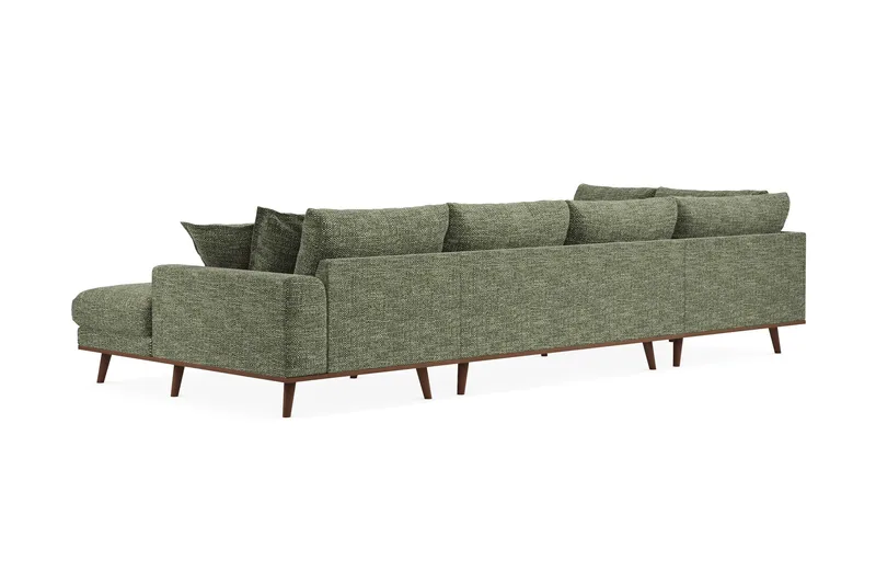 Copenhagen Premium 5-seters Venstrevendt U-formet Dyp Sofa med Divan og Sjeselong i Chenille - Grønn - Møbler - Sofaer - U Sofa