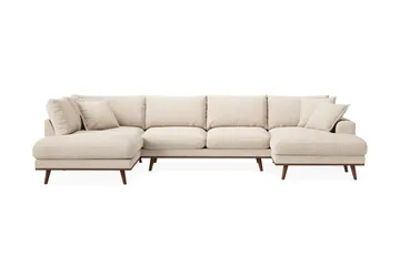 Copenhagen Premium 5-seters Venstrevendt U-formet Dyp Sofa med Divan og Sjeselong i Chenille