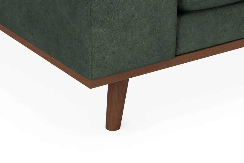 Copenhagen Premium 5-seters Høyrevendt U-formet Dyp Sofa med Divan og Sjeselong i Stof - Grøn - Møbler - Sofaer - U Sofa