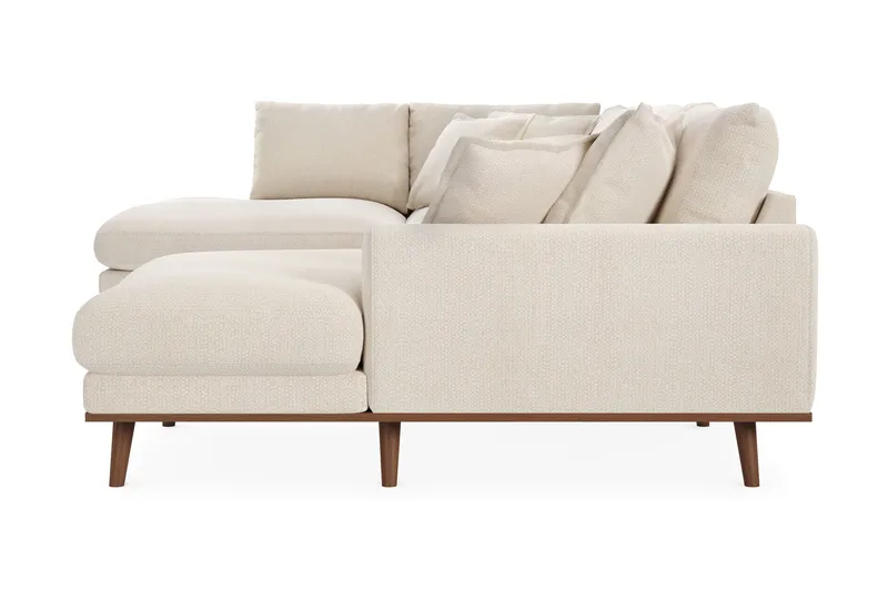 Copenhagen Premium 5-seters Venstrevendt U-formet Dyp Sofa med Divan og Sjeselong i Chenille - Lys beige - Møbler - Sofaer - U Sofa