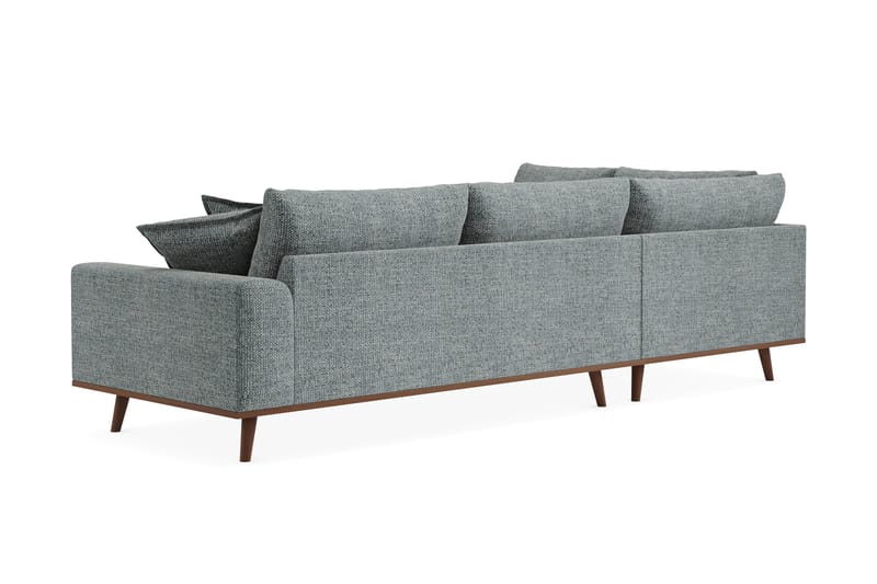 Copenhagen Premium 4-seters Venstrevendt L-formet Dyp Sjeselongsofa i Chenille - Grå/blå - Møbler - Sofaer - Sofa med chaiselong