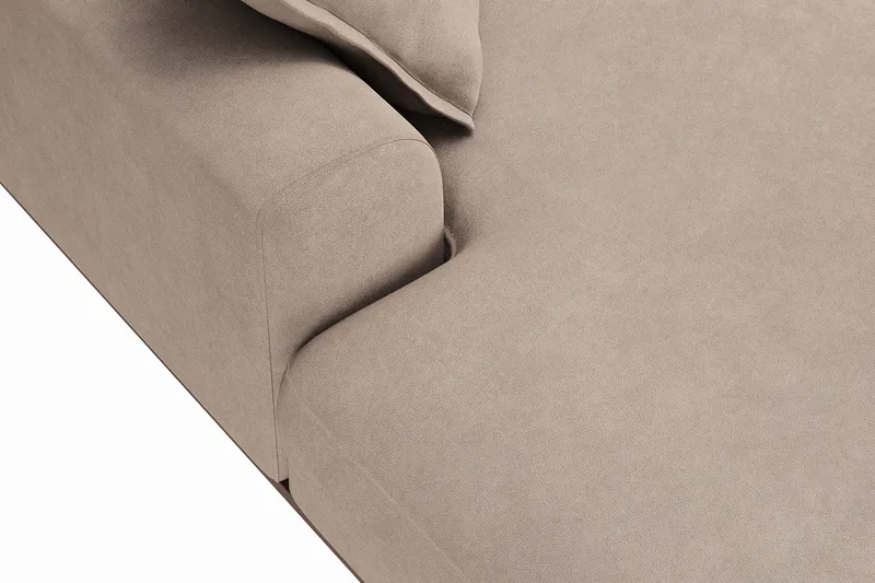 Copenhagen Premium 5-seters Høyrevendt U-formet Dyp Sofa med Divan og Sjeselong i Stof - Lysebrun - Møbler - Sofaer - U Sofa