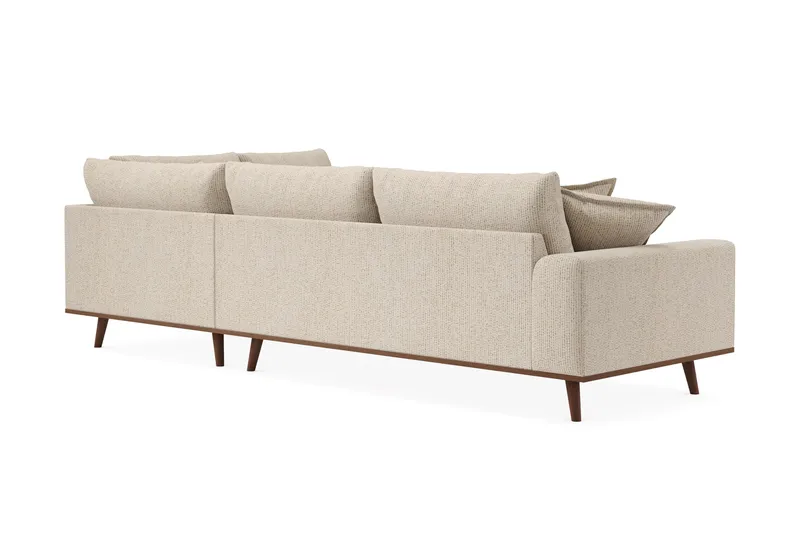 Copenhagen Premium 4-seters Høyrevendt L-formet Dyp Sjeselongsofa i Chenille - Beige - Møbler - Sofaer - Sofa med chaiselong