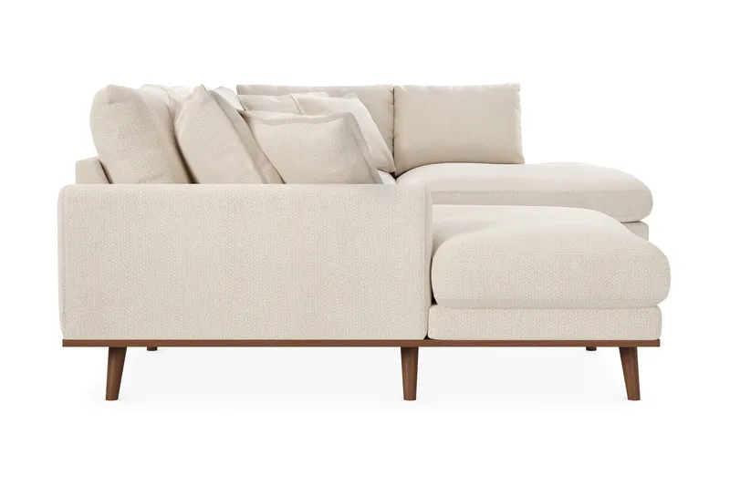 Copenhagen Premium 5-seters Høyrevendt U-formet Dyp Sofa med Divan og Sjeselong i Chenille - Lys beige - Møbler - Sofaer - U Sofa