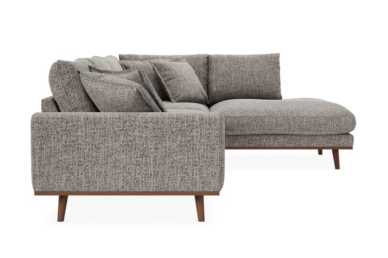 Copenhagen Premium 4-seters Høyrevendt L-formet Dyp Sjeselongsofa i Chenille - Grå - Møbler - Sofaer - Sofa med chaiselong