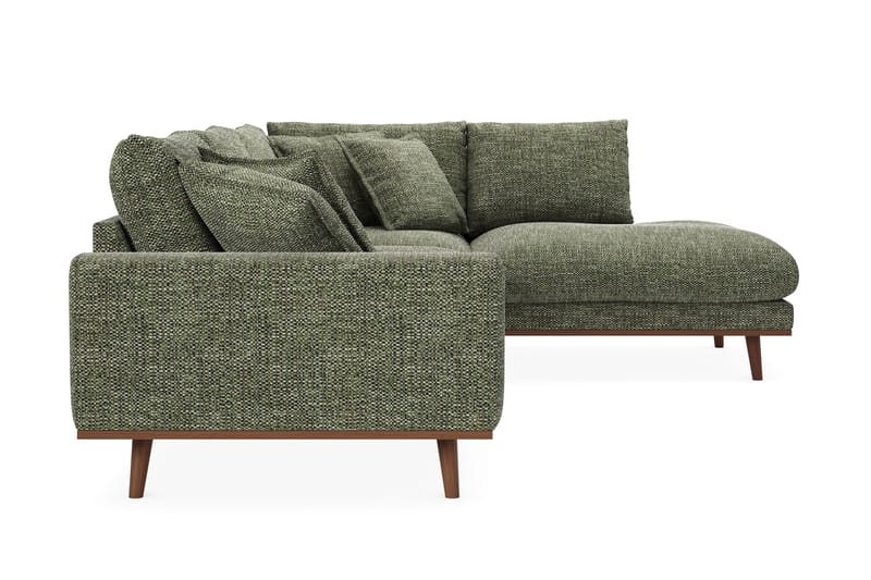 Copenhagen Premium 4-seters Høyrevendt L-formet Dyp Sjeselongsofa i Chenille - Grønn - Møbler - Sofaer - Sofa med chaiselong