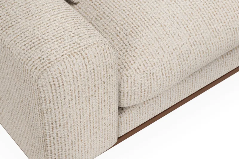 Copenhagen Premium 4-seters Høyrevendt L-formet Dyp Sjeselongsofa i Chenille - Beige - Møbler - Sofaer - Sofa med chaiselong