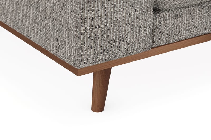 Copenhagen Premium 4-seters Høyrevendt L-formet Dyp Sjeselongsofa i Chenille - Grå - Møbler - Sofaer - Sofa med chaiselong