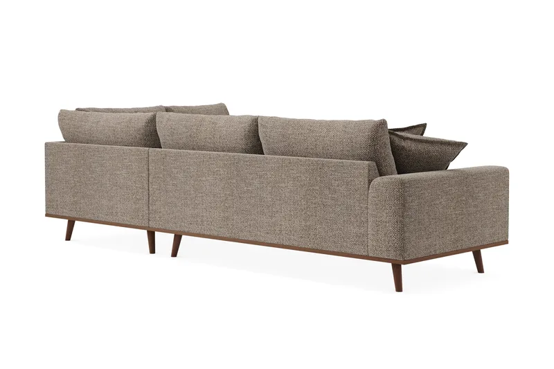 Copenhagen Premium 4-seters Høyrevendt L-formet Dyp Sjeselongsofa i Chenille - Brun - Møbler - Sofaer - Sofa med chaiselong