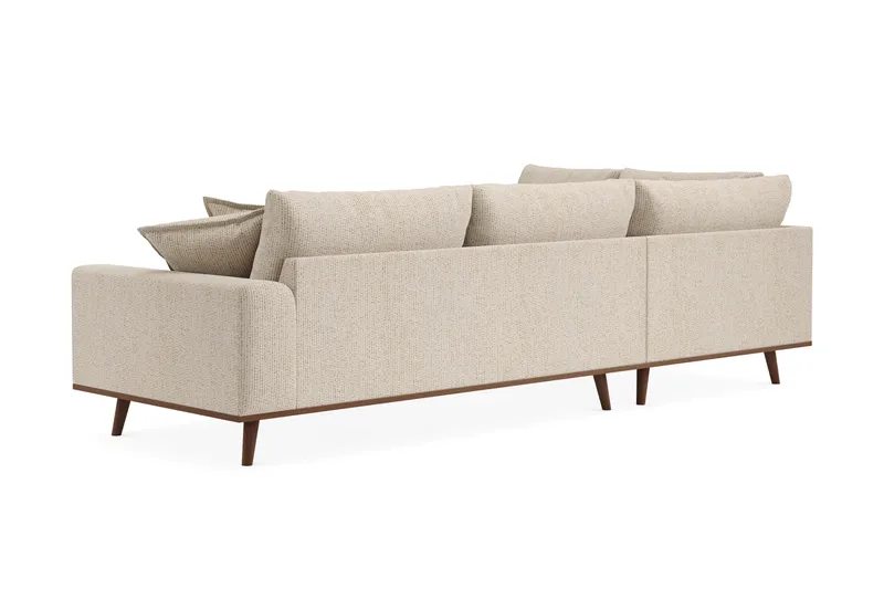 Copenhagen Premium 4-seters Venstrevendt L-formet Dyp Sjeselongsofa i Chenille - Beige - Møbler - Sofaer - Sofa med chaiselong