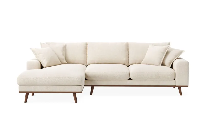 Copenhagen Premium 4-seters Venstrevendt L-formet Dyp Divansofa i Chenille - Lys beige - Møbler - Sofaer - Sofa med chaiselong
