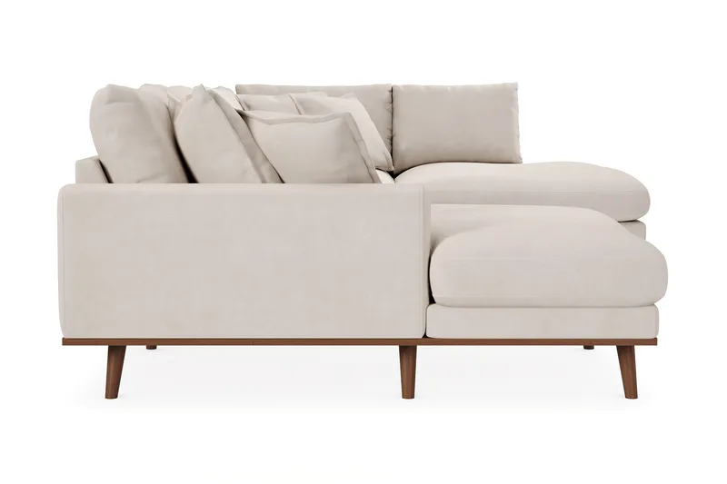 Copenhagen Premium 5-seters Høyrevendt U-formet Dyp Sofa med Divan og Sjeselong i Stof - Beige - Møbler - Sofaer - U Sofa