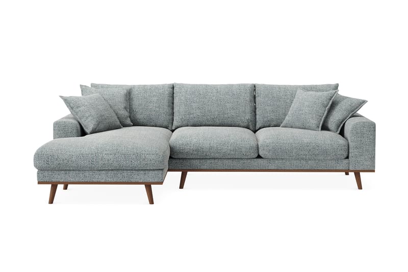 Copenhagen Premium 4-seters Venstrevendt L-formet Dyp Divansofa i Chenille - Grå/blå - Møbler - Sofaer - Sofa med chaiselong