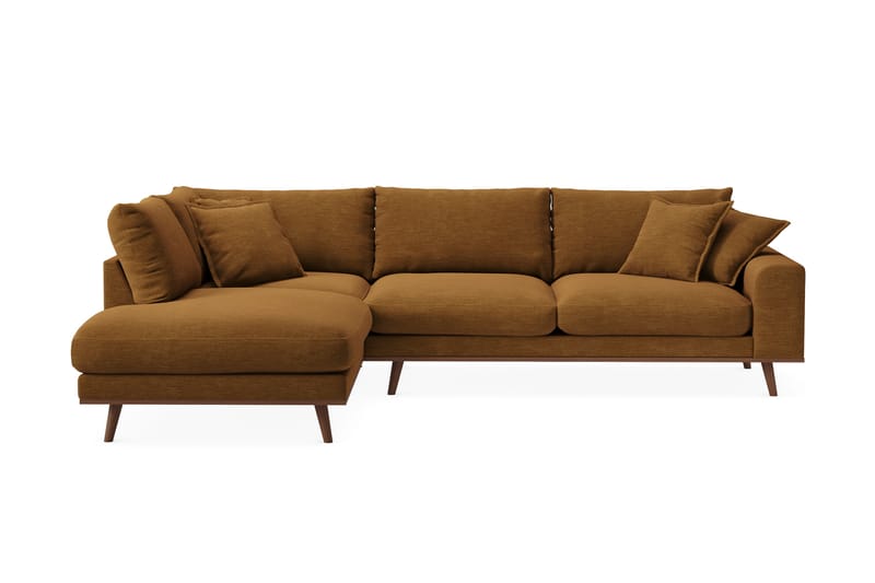 Copenhagen Premium 4-seters Venstrevendt L-formet Dyp Sjeselongsofa i Stoff - Sennepsgul - Møbler - Sofaer - Sofa med chaiselong