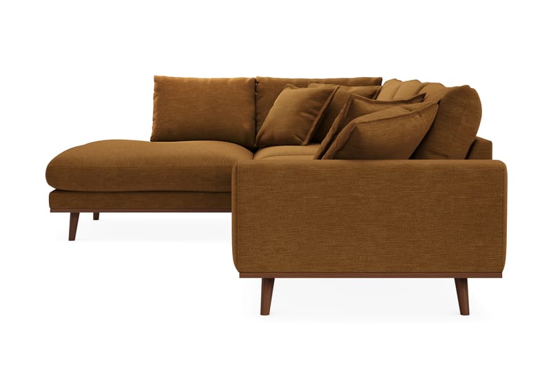 Copenhagen Premium 4-seters Venstrevendt L-formet Dyp Sjeselongsofa i Stoff - Sennepsgul - Møbler - Sofaer - Sofa med chaiselong