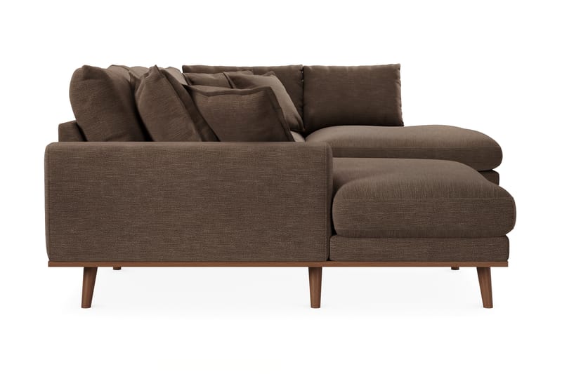 Copenhagen Premium 5-seters Venstrevendt U-formet Dyp Sofa med Divan og Sjeselong i Stoff - Brun - Møbler - Sofaer - U Sofa