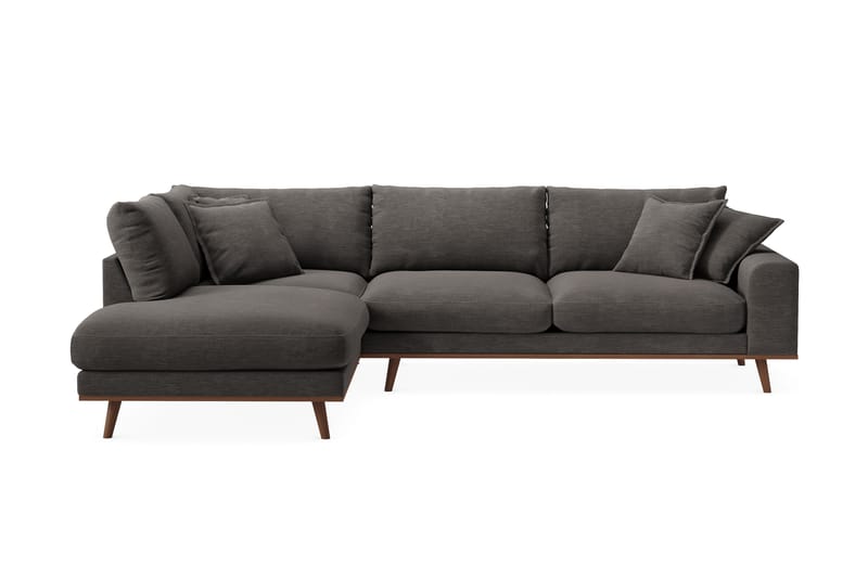 Copenhagen Premium 4-seters Venstrevendt L-formet Dyp Sjeselongsofa i Stoff - Mørk grå - Møbler - Sofaer - Sofa med chaiselong