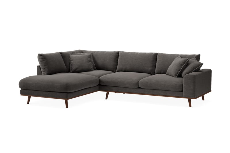 Copenhagen Premium 4-seters Venstrevendt L-formet Dyp Sjeselongsofa i Stoff - Mørk grå - Møbler - Sofaer - Sofa med chaiselong
