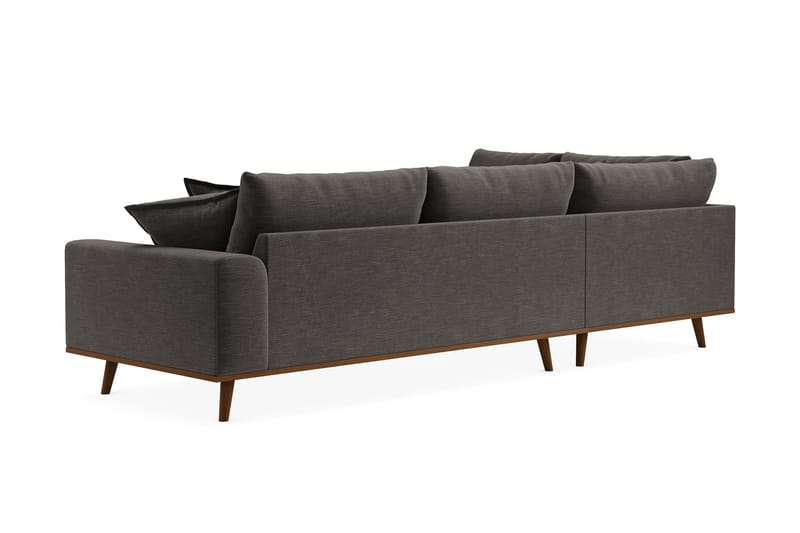 Copenhagen Premium 4-seters Venstrevendt L-formet Dyp Sjeselongsofa i Stoff - Mørk grå - Møbler - Sofaer - Sofa med chaiselong