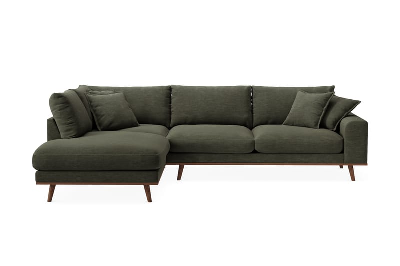 Copenhagen Premium 4-seters Venstrevendt L-formet Dyp Sjeselongsofa i Stoff - Grønn - Møbler - Sofaer - Sofa med chaiselong