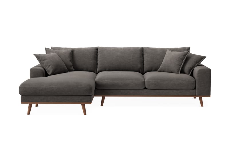 Copenhagen Premium 4-seters Venstrevendt L-formet Dyp Divansofa i Stoff - Mørk grå - Møbler - Sofaer - Sofa med chaiselong