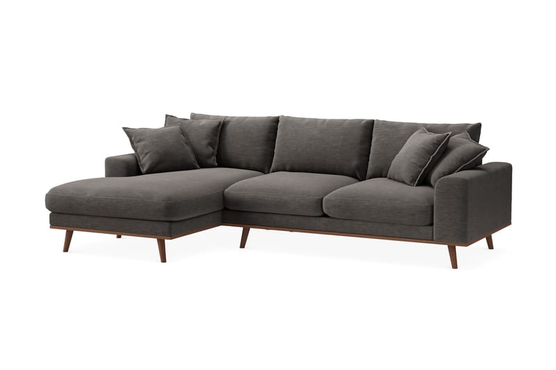 Copenhagen Premium 4-seters Venstrevendt L-formet Dyp Divansofa i Stoff - Mørk grå - Møbler - Sofaer - Sofa med chaiselong