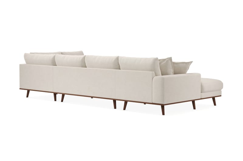 Copenhagen Premium 5-seters Venstrevendt U-formet Dyp Sofa med Divan og Sjeselong i Stoff - Lys beige - Møbler - Sofaer - U Sofa