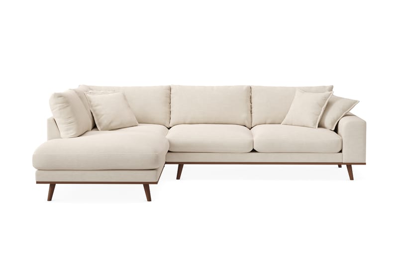 Copenhagen Premium 4-seters Venstrevendt L-formet Dyp Sjeselongsofa i Stoff - Beige - Møbler - Sofaer - Sofa med chaiselong