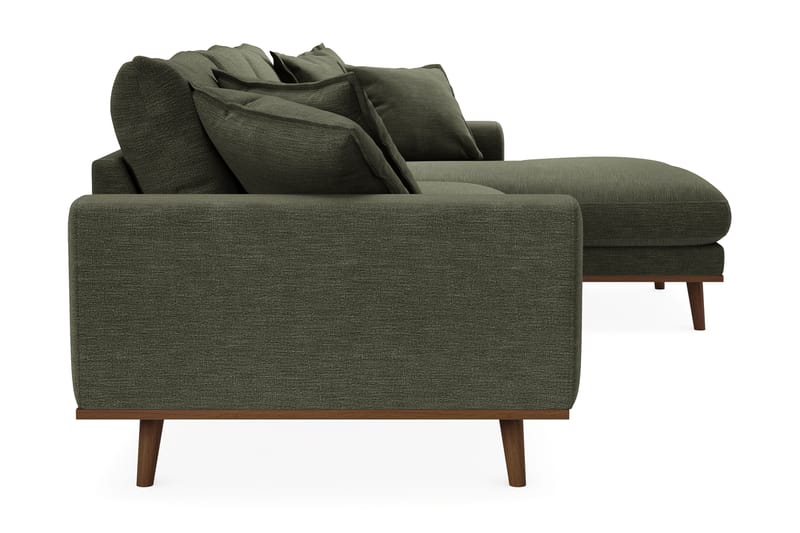 Copenhagen Premium 4-seters Høyrevendt L-formet Dyp Divansofa i Stoff - Grønn - Møbler - Sofaer - Sofa med chaiselong