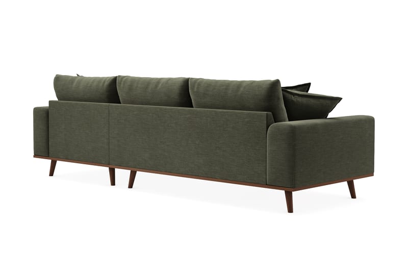 Copenhagen Premium 4-seters Høyrevendt L-formet Dyp Divansofa i Stoff - Grønn - Møbler - Sofaer - Sofa med chaiselong