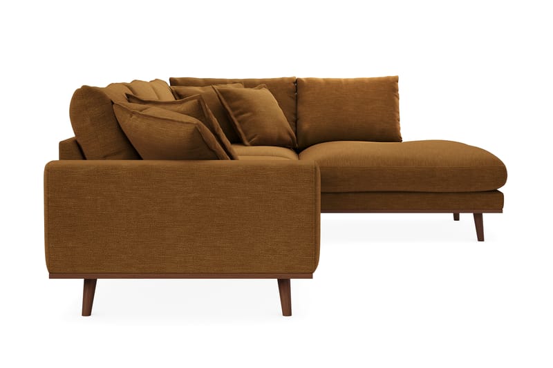 Copenhagen Premium 4-seters Høyrevendt L-formet Dyp Sjeselongsofa i Stoff - Sennepsgul - Møbler - Sofaer - Sofa med chaiselong