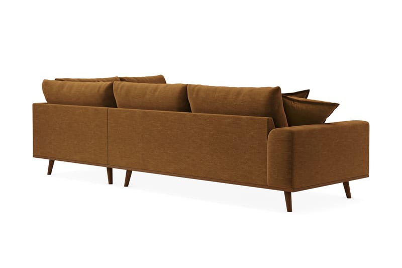 Copenhagen Premium 4-seters Høyrevendt L-formet Dyp Sjeselongsofa i Stoff - Sennepsgul - Møbler - Sofaer - Sofa med chaiselong