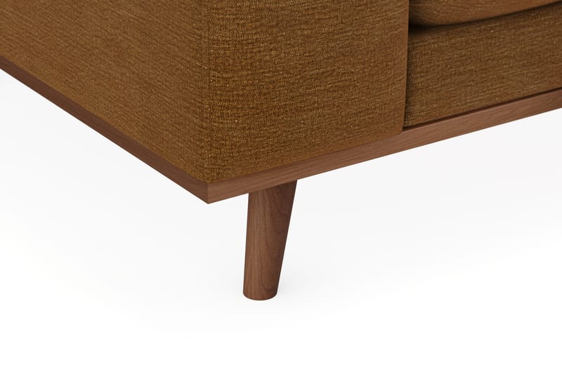 Copenhagen Premium 4-seters Høyrevendt L-formet Dyp Sjeselongsofa i Stoff - Sennepsgul - Møbler - Sofaer - Sofa med chaiselong