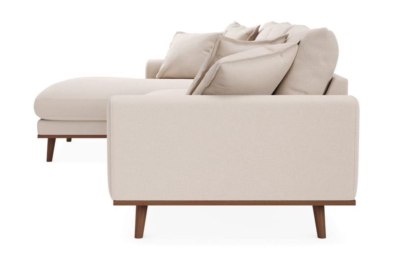 Copenhagen Premium 4-seters Venstrevendt L-formet Dyp Divansofa i Bouclé - Lys beige - Møbler - Sofaer - Sofa med chaiselong