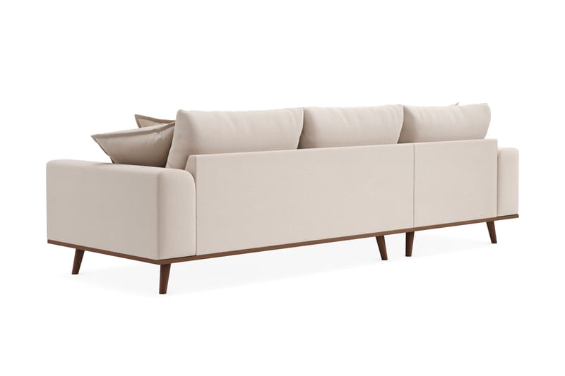 Copenhagen Premium 4-seters Venstrevendt L-formet Dyp Divansofa i Bouclé - Lys beige - Møbler - Sofaer - Sofa med chaiselong