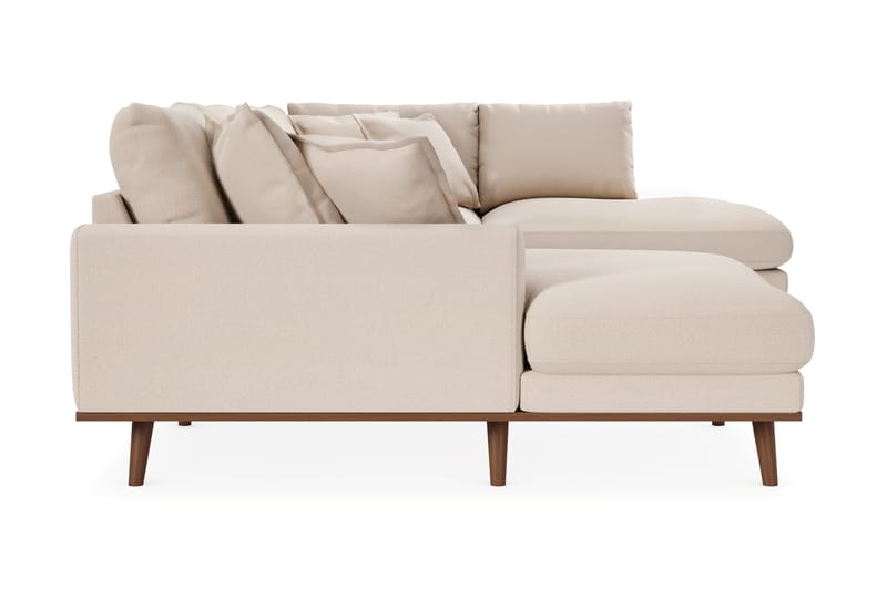 Copenhagen Premium 5-seters Høyrevendt U-formet Dyp Sofa med Divan og Sjeselong i Bouclé - Lys beige - Møbler - Sofaer - U Sofa