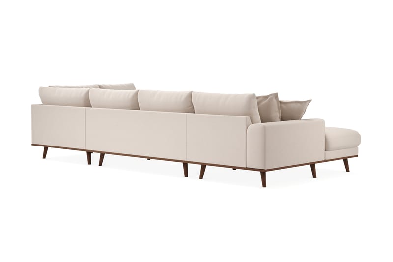 Copenhagen Premium 5-seters Høyrevendt U-formet Dyp Sofa med Divan og Sjeselong i Bouclé - Lys beige - Møbler - Sofaer - U Sofa